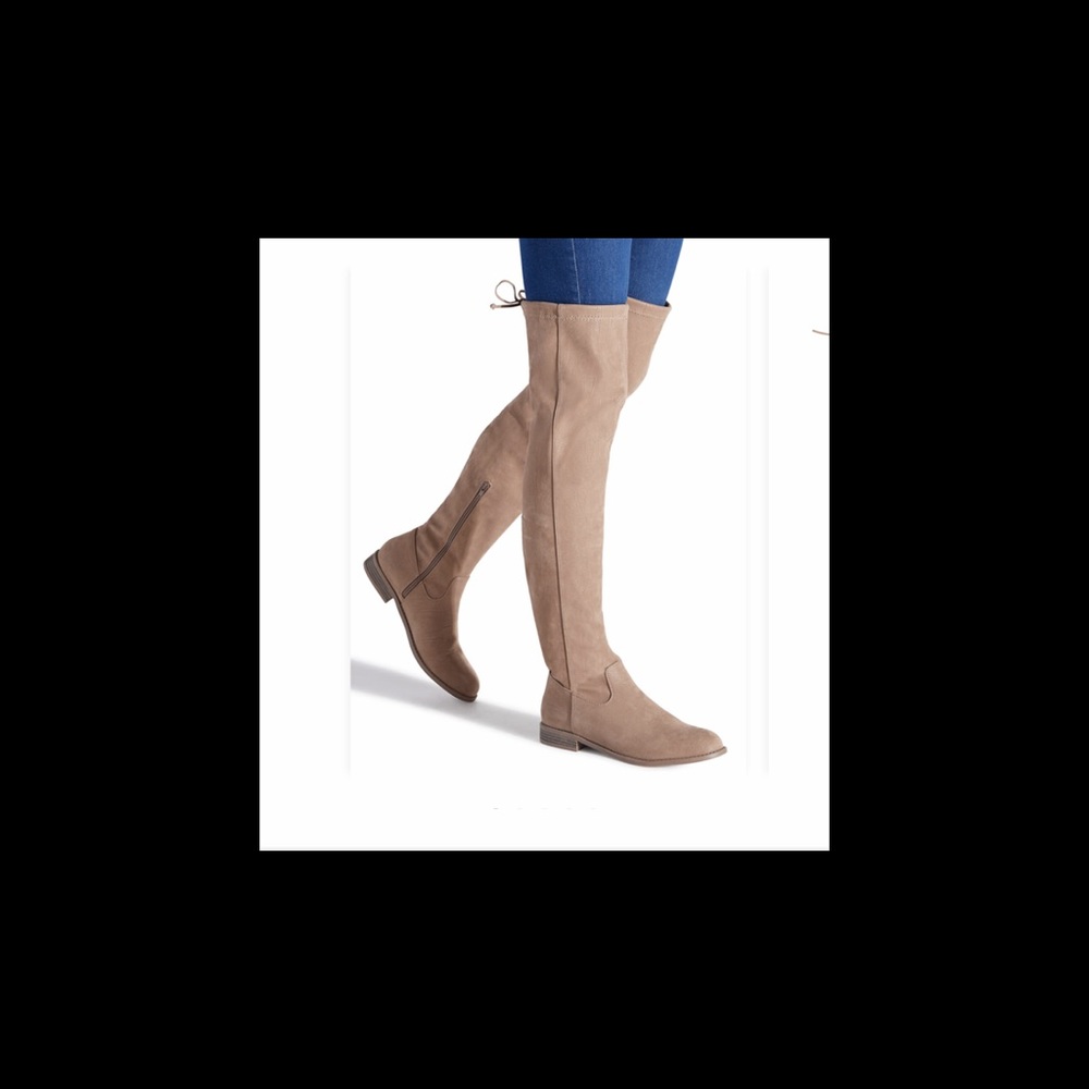 NEW TAN or BLACK thigh high extended calf boots. - Picture 2 of 4